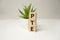 PTE - acronym from wooden blocks with letters, Pearson Tests of English PTE concept Foreign Language exams.