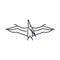 Pteranodon vector line icon, sign, illustration on background, editable strokes