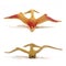Pterodactyl toy front and back on white background