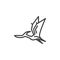 Pterosaur dinosaur line icon