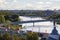 Ptop view of the Kotorosl River in Yaroslavl in summer, Russia