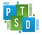 PTSD - Post Traumatic Stress Disorder Green Blue Squares Text