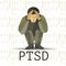 PTSD. Post traumatic stress disorder vector illustration.