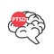 PTSD Posttraumatic Stress Disorder acronym and brain icon