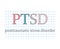 PTSD Posttraumatic Stress Disorder on checkered paper sheet