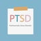PTSD Posttraumatic Stress Disorder written in notebook paper