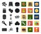 Pub, interior and equipment black,flat icons in set collection for design. Alcohol and food vector symbol stock web