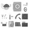 Pub, interior and equipment monochrome icons in set collection for design. Alcohol and food vector symbol stock web