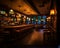 pub interior, jay, tables, chairs, glowing lamps