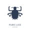 Pubic lice icon. Trendy flat vector Pubic lice icon on white background from Diseases collection