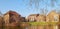 Public buildings in the city park or Stadtpark in Grevenbroich in Germany