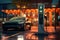 a public charging station with electric car is charging with Generative AI