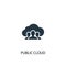 Public cloud icon. Simple element