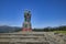 Public Commando Memorial near Spean Bridge in Scottish Highlands on summer day with bright blue sky