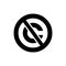 Public domain circular icon. Crossed out C letter trademark sign