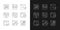 Public-facing internet applications linear icons set for dark and light mode