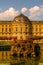 Public Garden at the backyard of Residence in Wurzburg during sunset, Germany, details