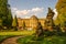 Public Garden at the backyard of Residence in Wurzburg during sunset, Germany, details