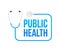 Public health. Badge with stethoscope icon. Flat vector illustration on white background
