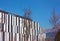 Public hospital healthcare facility in Italy in a building in northern Tuscany made of gray white and black vertical rectangular