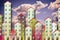 Public housing concept image against a cloudy sky - Concept image with pixelation effect - I`m the copyright owner of the graffit