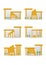 Public institutional building facade, commercial house, supermarket,  government city estate, town line icons. Flat design vector