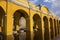 Public Laundry Fountain Yellow Arches Spanish Colonial Style Architecture Old City Antigua Guatemala