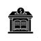 Public library donation black glyph icon