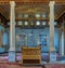 Public mosque of Manial Palace of Prince Mohammed Ali Tewfik with wooden golden ornate ceilings, Cairo, Egypt