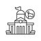Public office icon. Local authorities office building vector illustration.
