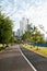 Public park and modern city skyline - Panama City