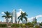 Public park, palm trees and skyline with skyscrapers - Panama C