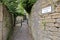 A public pathway Church Lane leading to Tory neighborhood in Bradford on Avon, UK