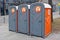 Public plastic toilet cabins on the streets of the spring festival holiday city