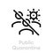 Public Quarantine icon vector editable line Group of People