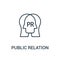 public relation icon vector from ads collection. Thin line public relation outline icon vector illustration. Linear symbol for use