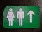 Public restrooms sign, both genders