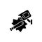 Public safety with video surveillance black glyph icon