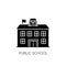 Public school black glyph icon