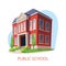 Public school. Elementary education building