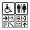 Public service sign icon set