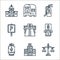 public services line icons. linear set. quality vector line set such as justice, hospital, natural gas, atm, highway, parking,