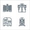 public services line icons. linear set. quality vector line set such as train, postbox, highway