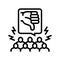 public shaming line icon vector illustration