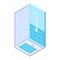 Public shower bath icon, isometric style