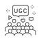 public social media users ugc line icon vector illustration