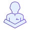 Public speaking flat icon. Lecturer on tribune blue icons in trendy flat style. Speech gradient style design, designed