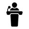 Public Speaking Icon Vector Male Person on Podium