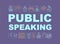 Public speaking skill word concepts banner