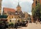 Public square of the city of Colmar, one of the most beautiful village of France, Alsace, France